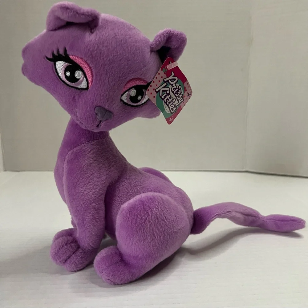 NEW 2004 Prissy Kitties 9” Purple Kitty Cat Plush Toy Stuffed Animal Y2K